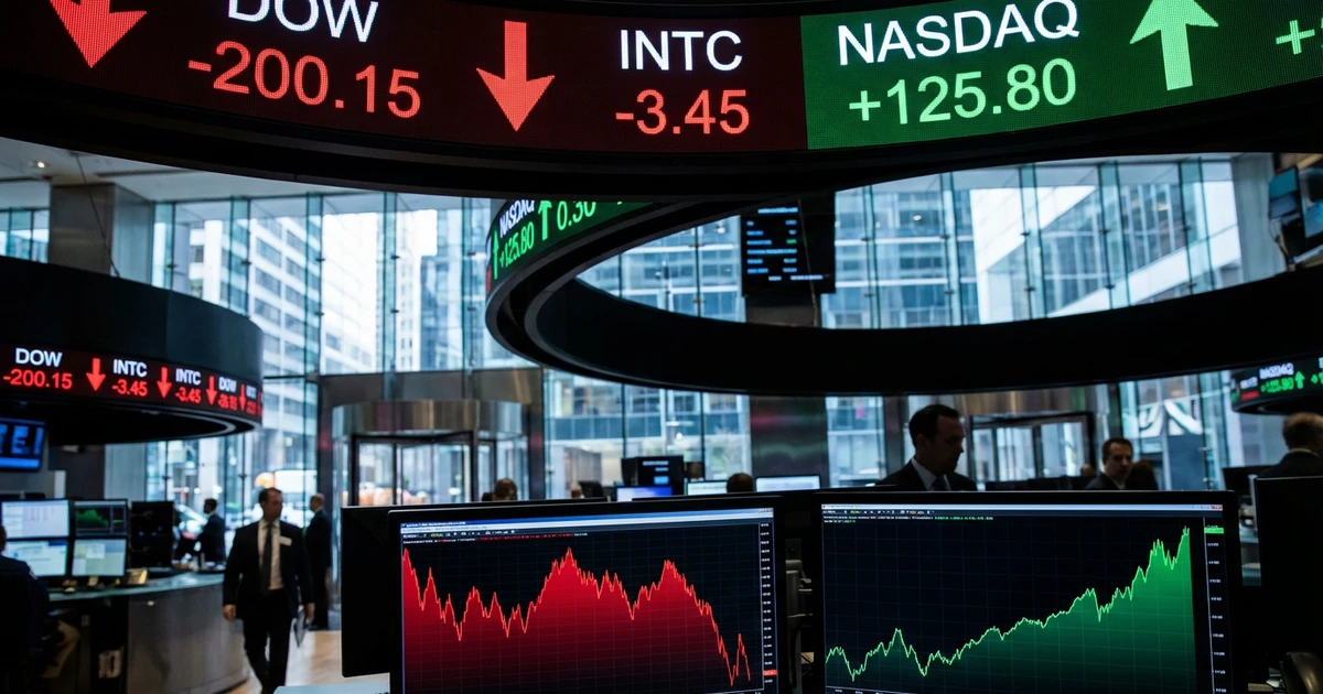 Dow Drops 200 Points as Nasdaq Rallies Despite Intel Slide