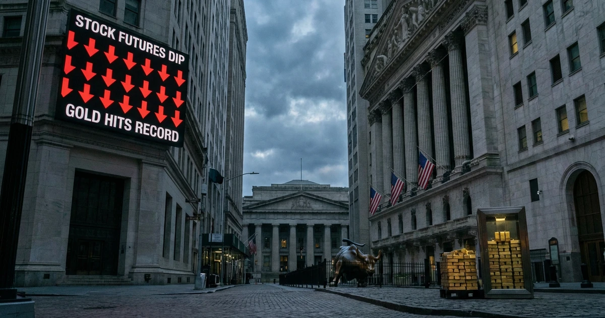 Stock Futures Fall, Gold Hits Record as Fed Meeting, Tech Earnings Near