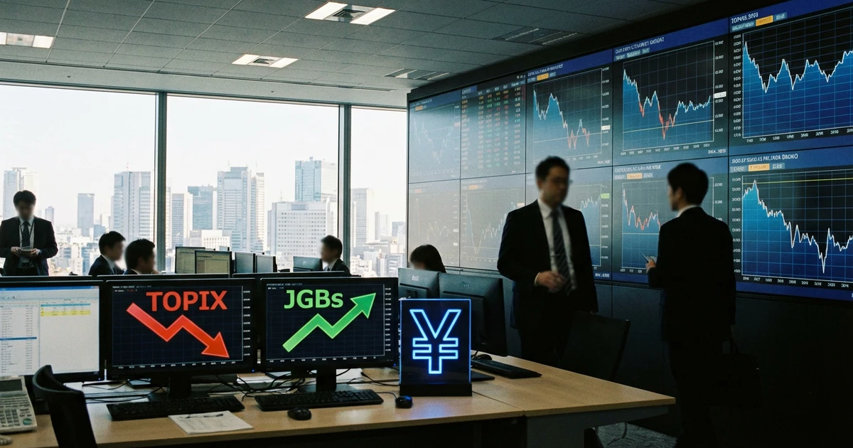 Japan Stocks Fall as Yen Strengthens; Bonds Rise in Safe-Haven Shift