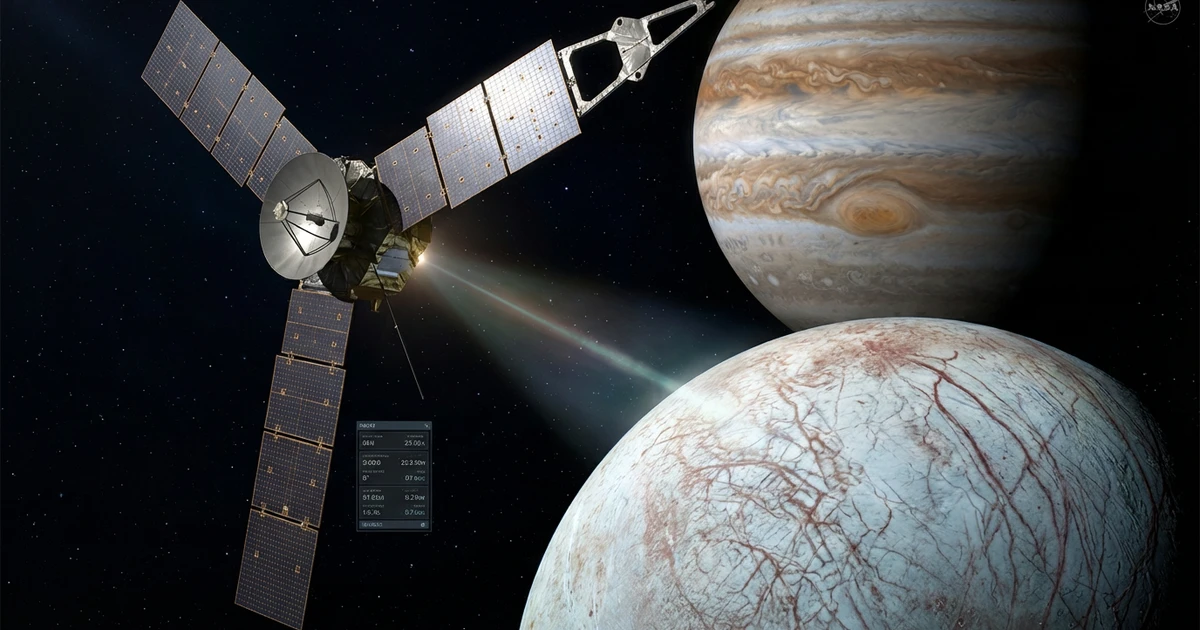 Juno Mission Reveals Europa Ice Shell Thickness, Aiding Search for Life