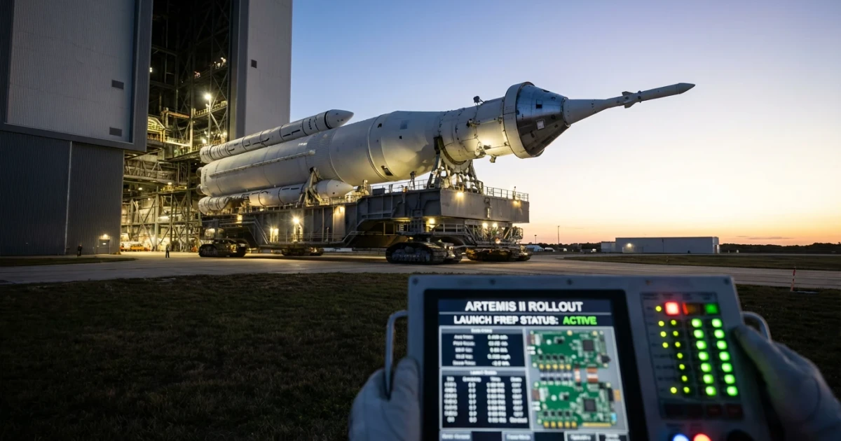 Artemis II Moon Rocket Rolls Out for Launch Prep