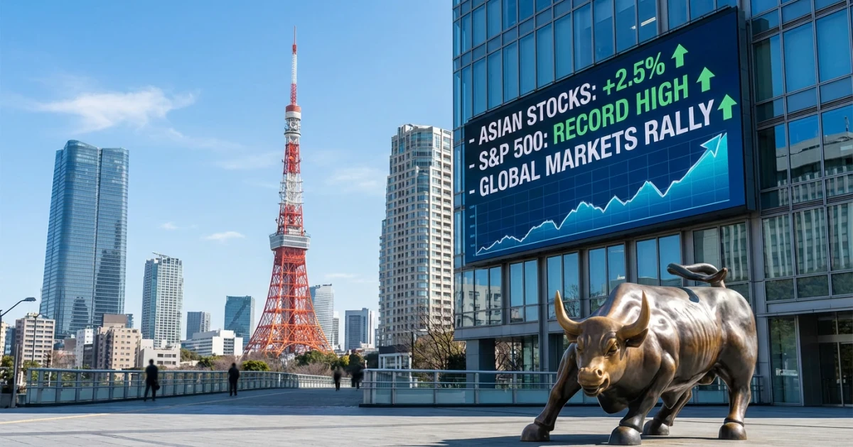 Asian Stocks Rise After Wall Street Records, Oil Climbs