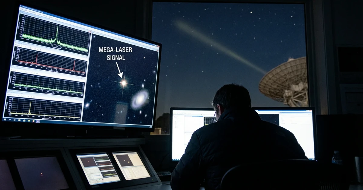 Astronomers Detect Mega-Laser Signal 8 Billion Light-Years Away