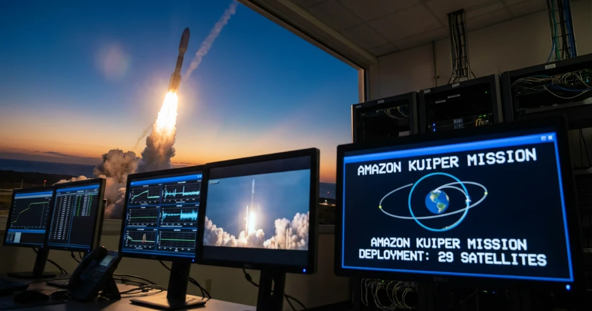 Atlas V Launches 29 Amazon Kuiper Satellites from Cape Canaveral