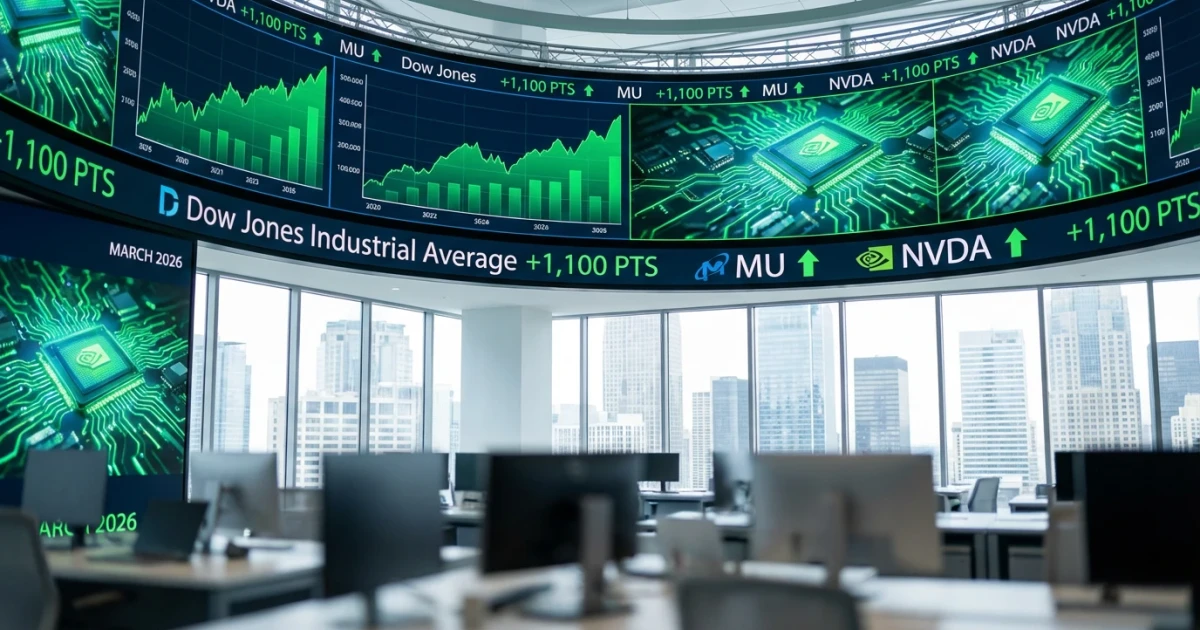 Dow Soars 1,100 Points as Micron and Nvidia Rally