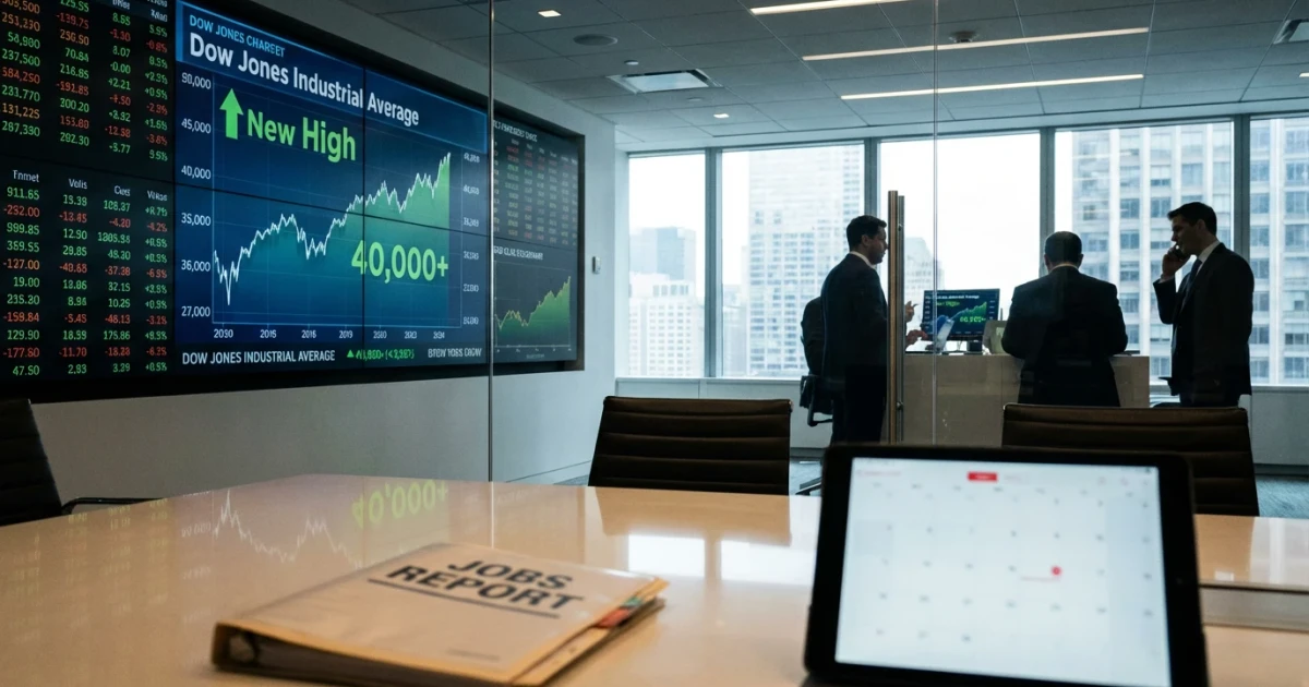Dow Hits Record High as Investors Await Key Jobs Report