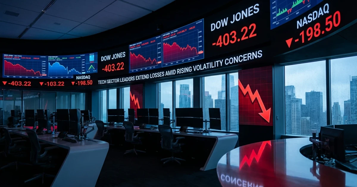 Dow Drops 400 Points as Tech Selloff Deepens — Market Analysis