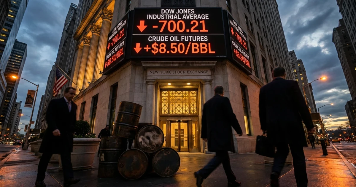 Dow Drops 700 Points as Oil Prices Surge on Gulf Tensions