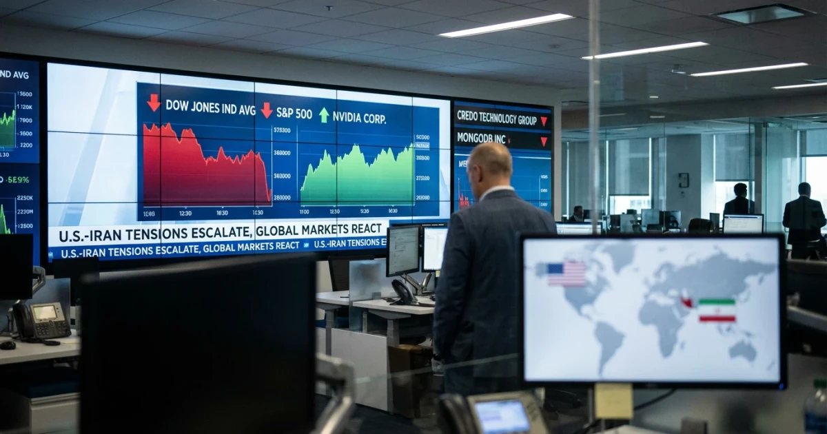 Dow Falls on U.S.-Iran Tensions as Nvidia Rallies