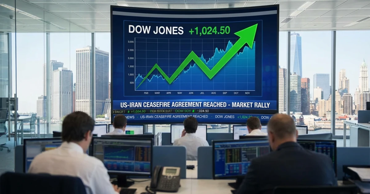 Dow Jumps 1,000 Points as U.S.-Iran Ceasefire Calms Markets