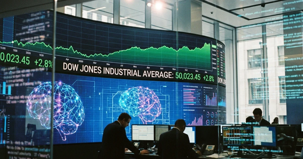 Dow Jones Breaks 50,000 as AI Fuels Market Rally