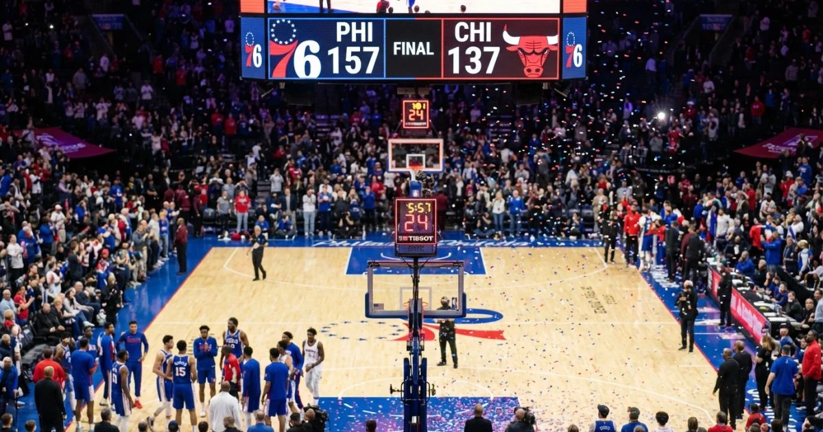 Embiid, George Lead 76ers to 157-137 Win Over Bulls