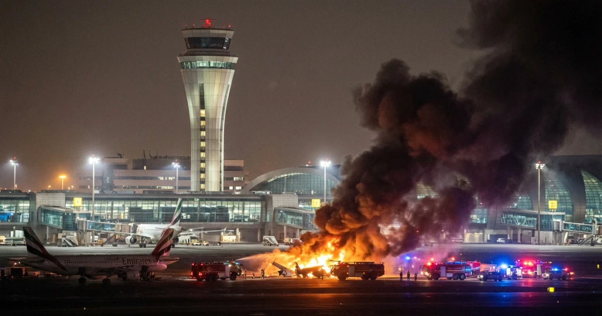 Dubai Airport Suspends Flights After Drone Strike, Fire