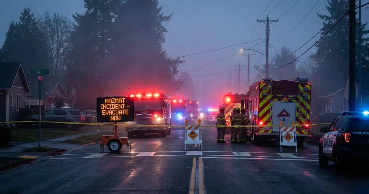 Hazardous Materials Emergency Triggers Canby Evacuation Order