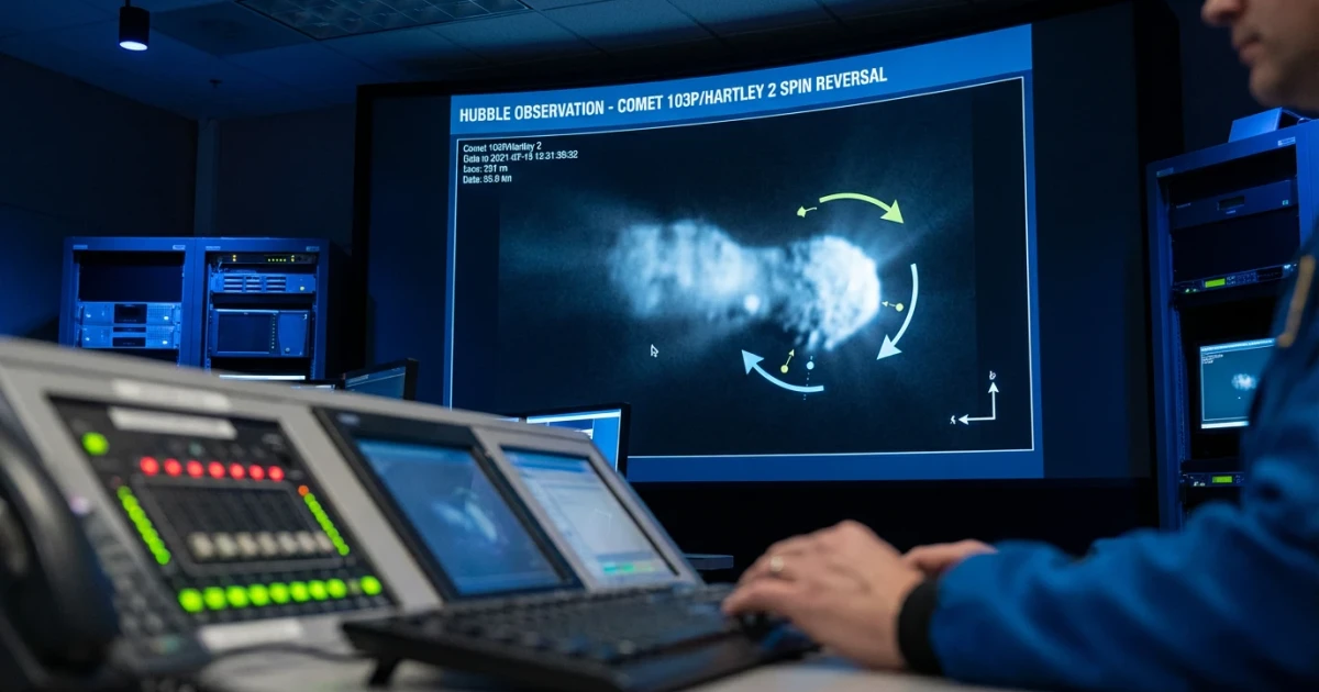 Hubble Finds Comet 103P/Hartley 2 Reversing Its Spin