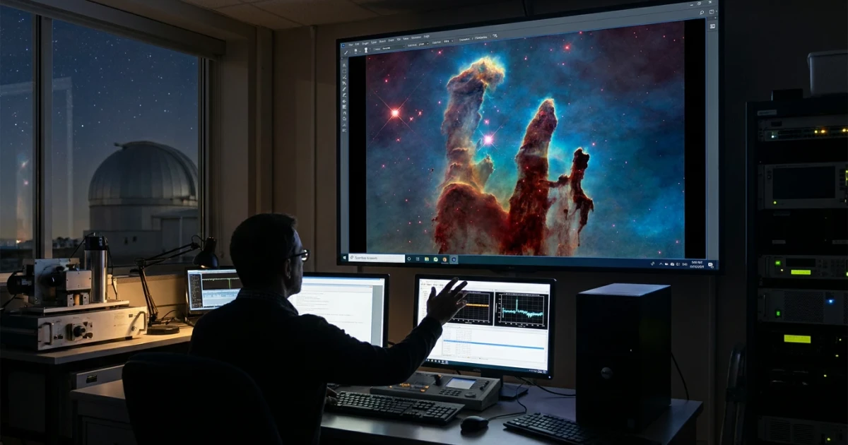 Hubble Captures Trifid Nebula’s Pillars and Jets in Detail