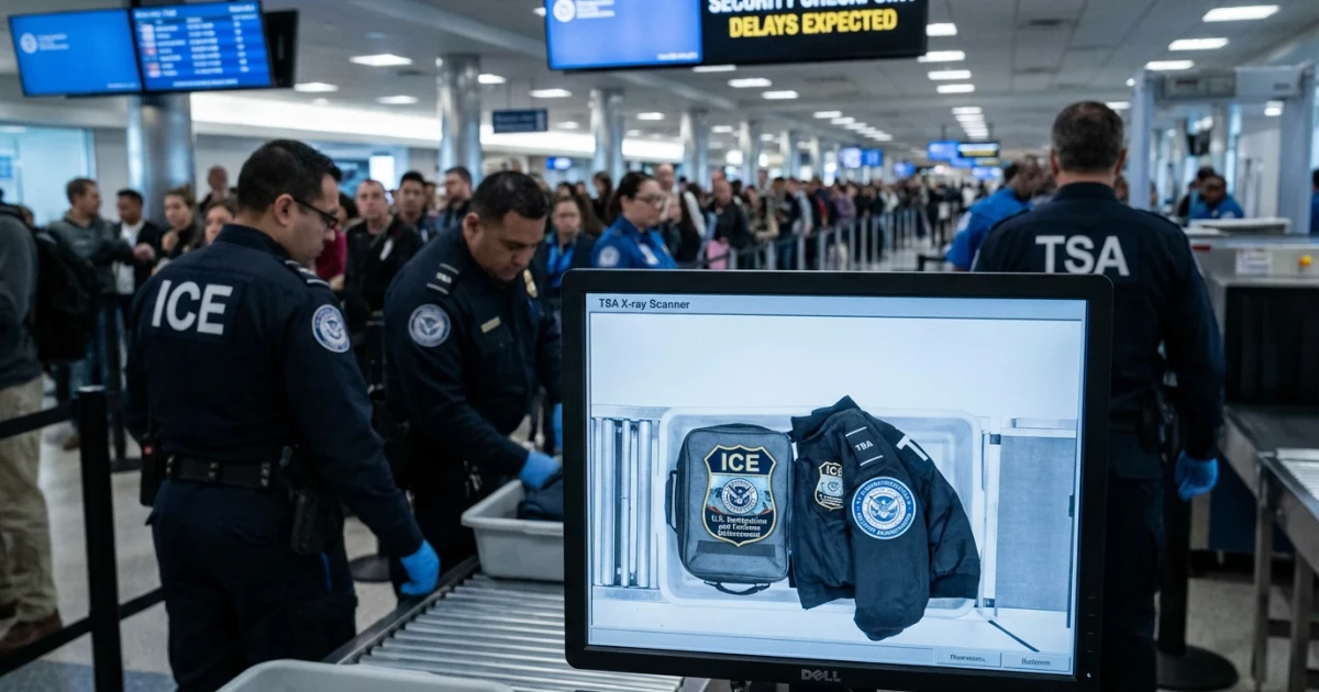 ICE Officers Assist TSA as Shutdown Disrupts Airports