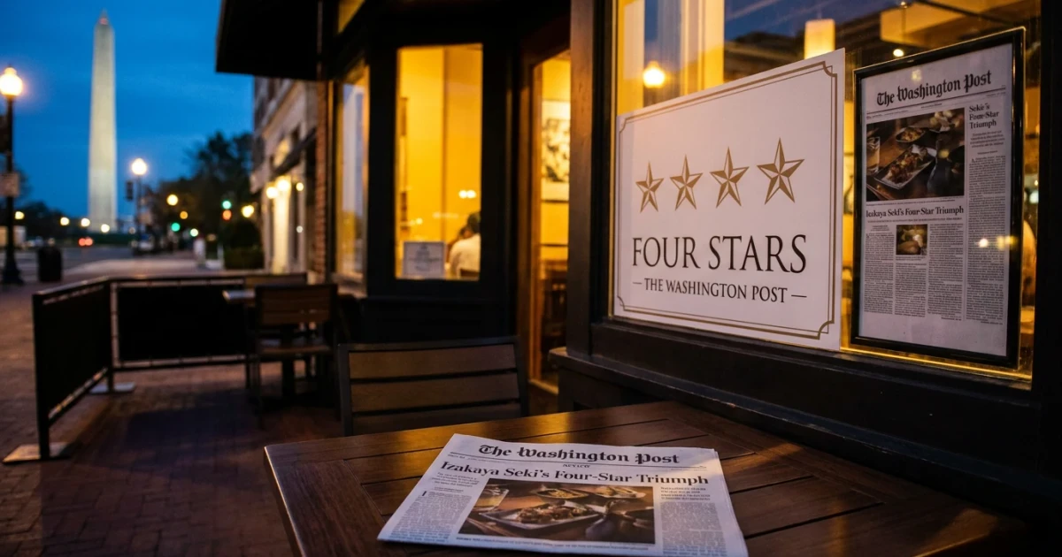 Izakaya Seki Receives Four-Star Review from Washington Post