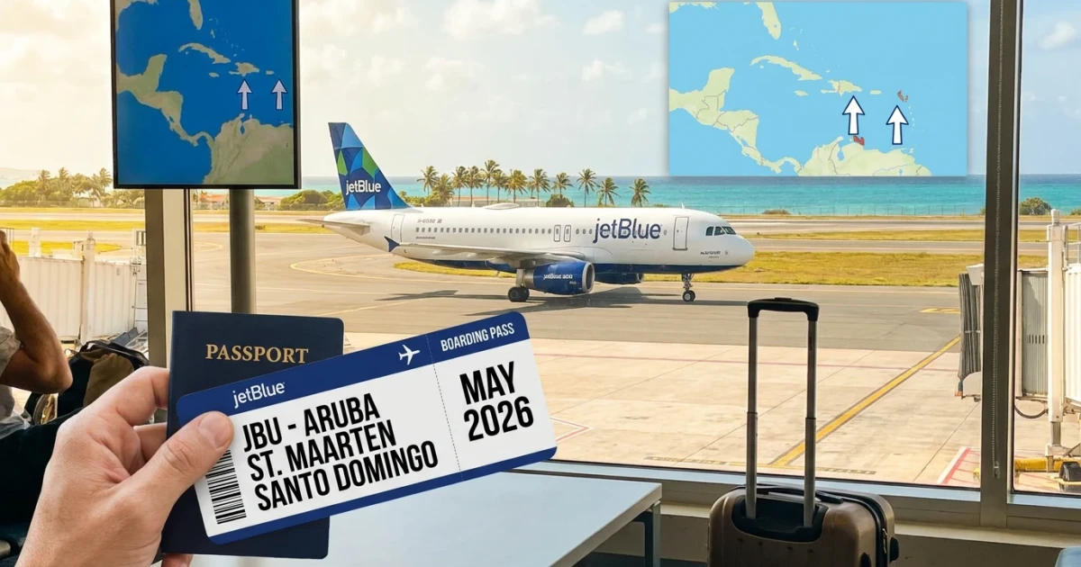 JetBlue Expands 2026 Flights to Aruba, St. Maarten, Santo Domingo