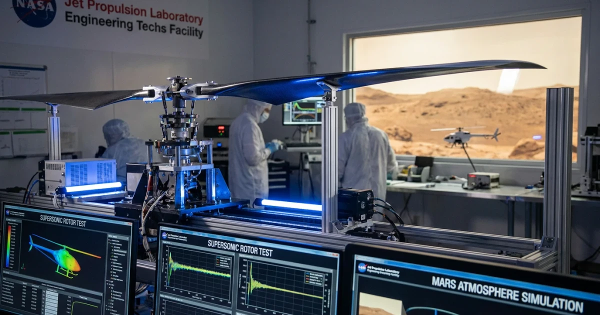 NASA Tests Supersonic Rotor Blades for Mars Helicopters