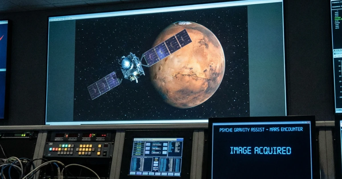 NASA Psyche Probe Captures Mars Image During Gravity Assist