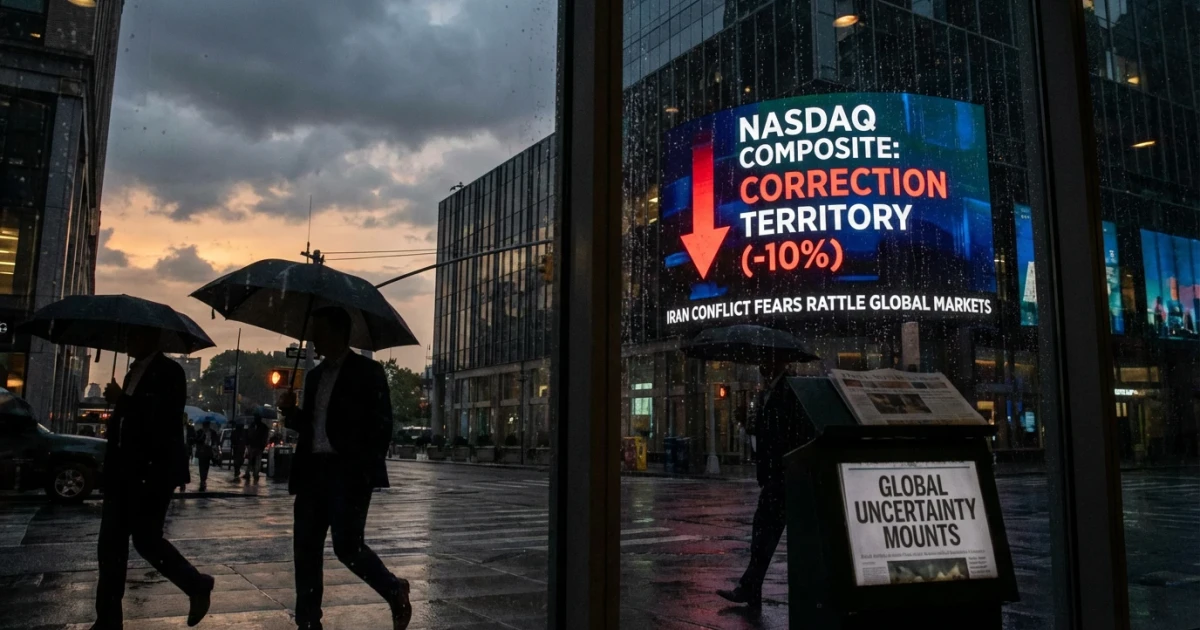 Nasdaq Falls Into Correction as Iran Conflict Escalates
