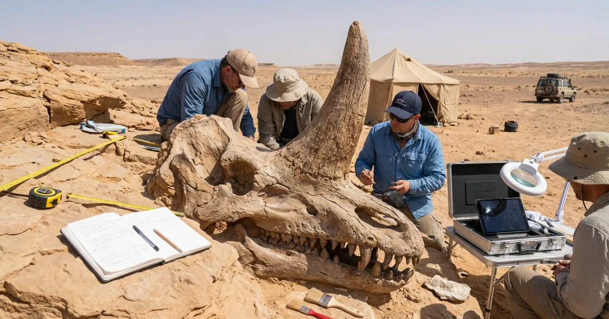 New Dinosaur With Giant Horn and Fish Diet Found in Sahara