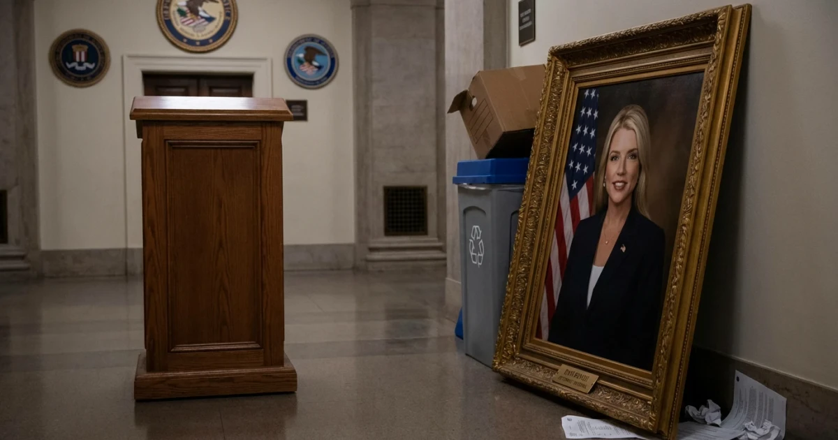 Pam Bondi Removed as Attorney General, Portrait Discarded