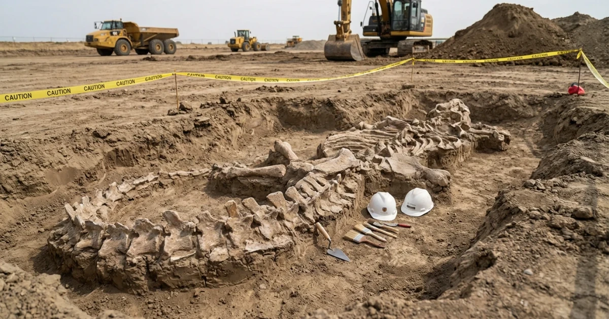 Three-Meter Prehistoric Fossil Discovered at US Construction Site