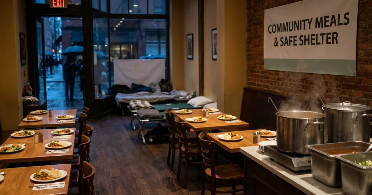 Restaurant Owner Provides Shelter and Meals for Homeless