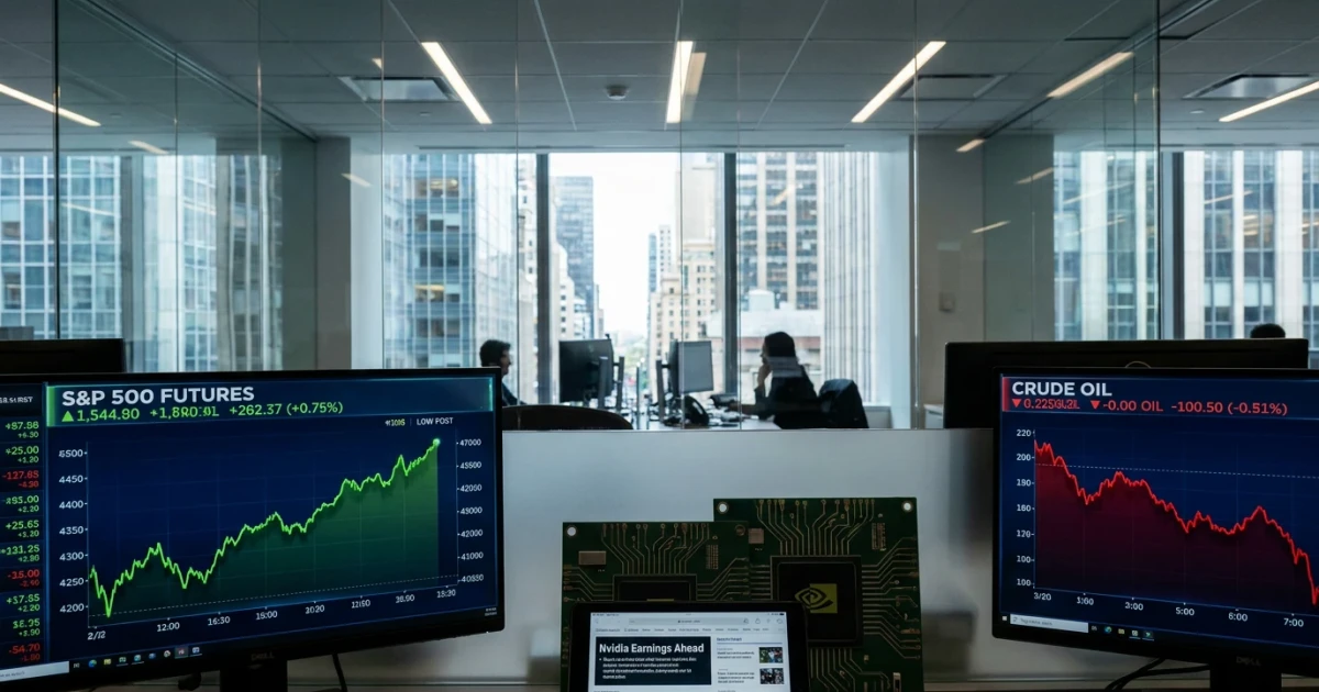 S&P 500 Futures Rise as Oil Drops, Nvidia Earnings Awaited