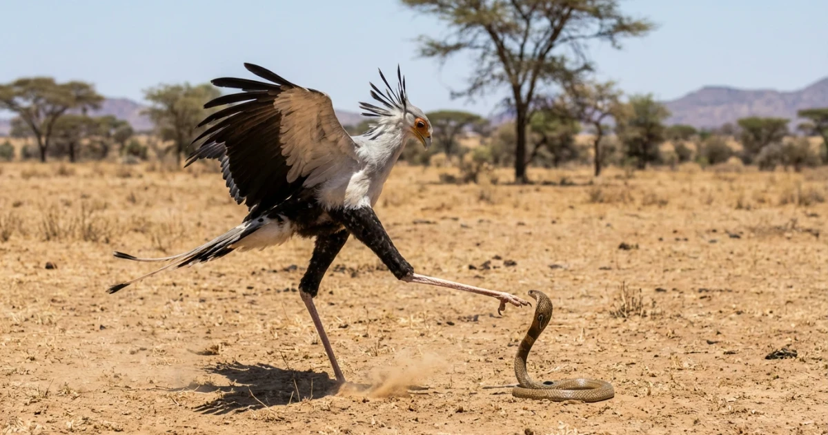 Secretary Bird’s Kick: Nature’s Snake Hunter Explained