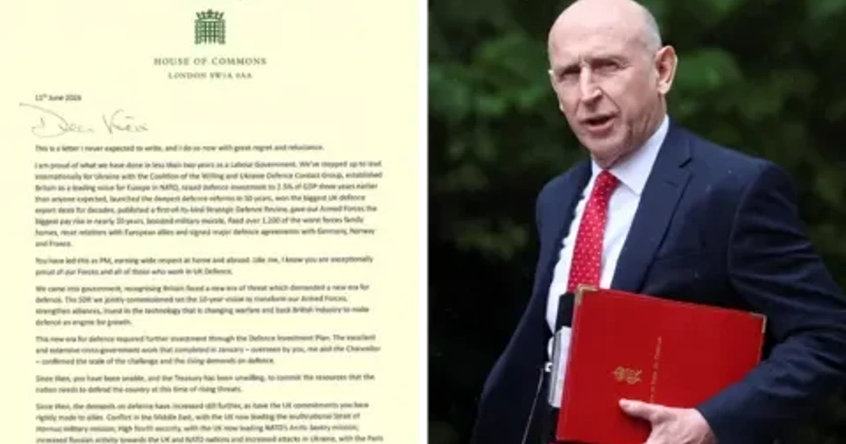 John Healey quits, accuses Starmer of underfunding British military