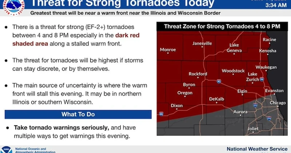 Chicago faces another round of severe storms, tornado threat intensifies