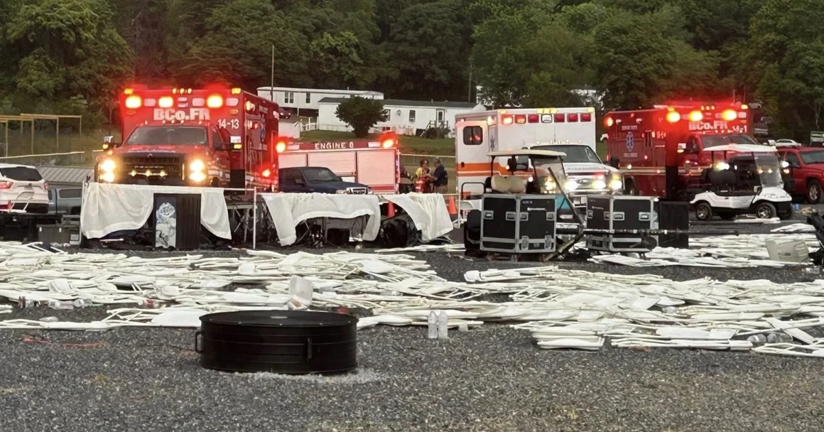1 killed, 22 injured as church tent collapses in Virginia storm