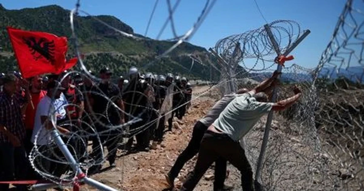 Protesters tear down fences at Albania luxury coast development site