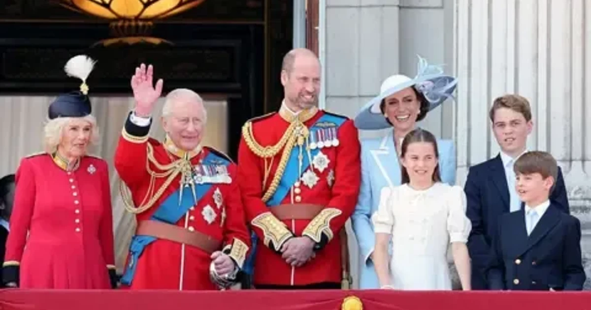 King and Queen lead Trooping the Colour along The Mall