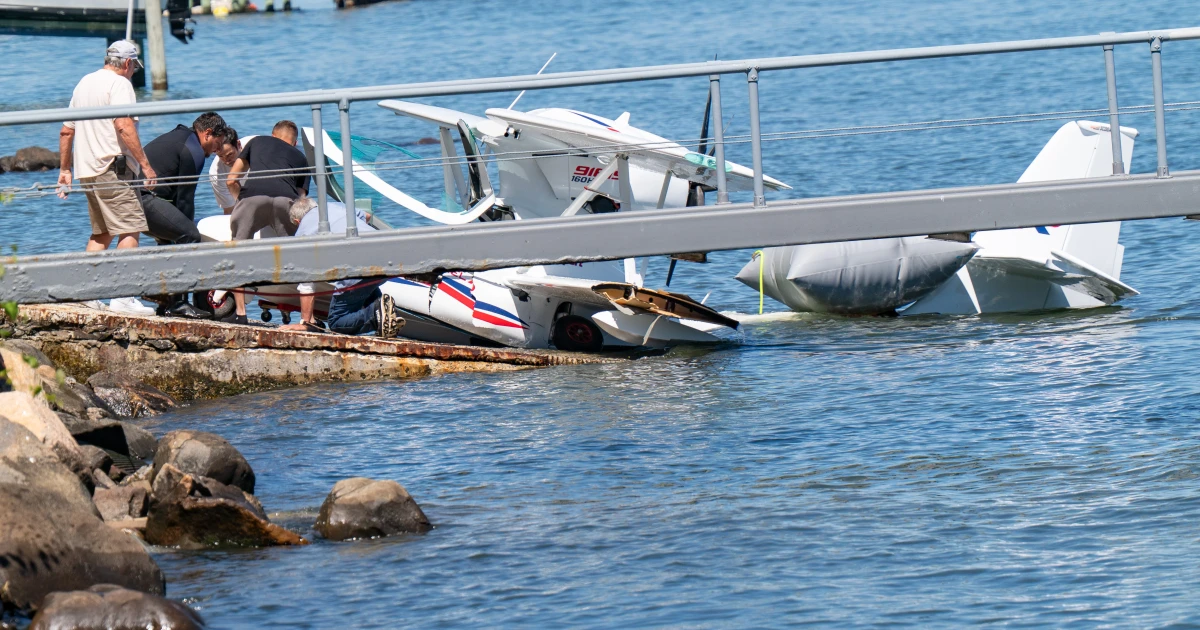 Two rescued after seaplane crashes into East River in New York City