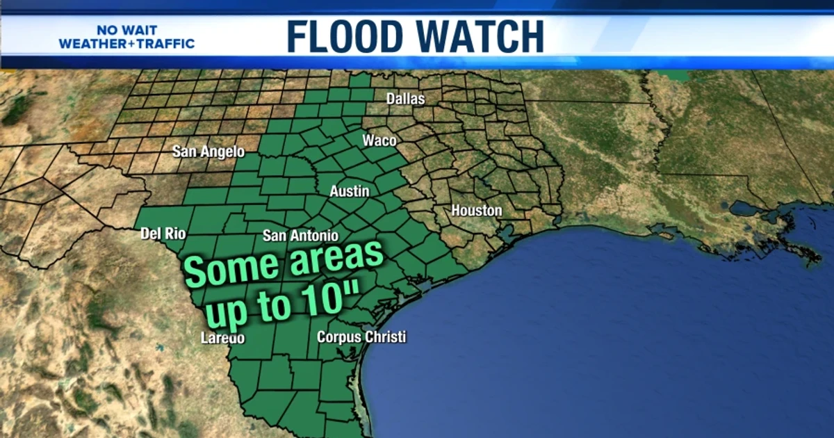 Life-threatening flash flood threat targets Texas, Louisiana this week