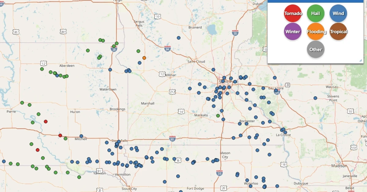 Iowa county records 94 mph wind gust as severe storms spread