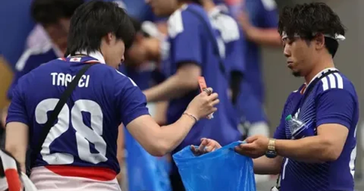 Japan fans’ stadium cleanup reignites debate over household gender gap