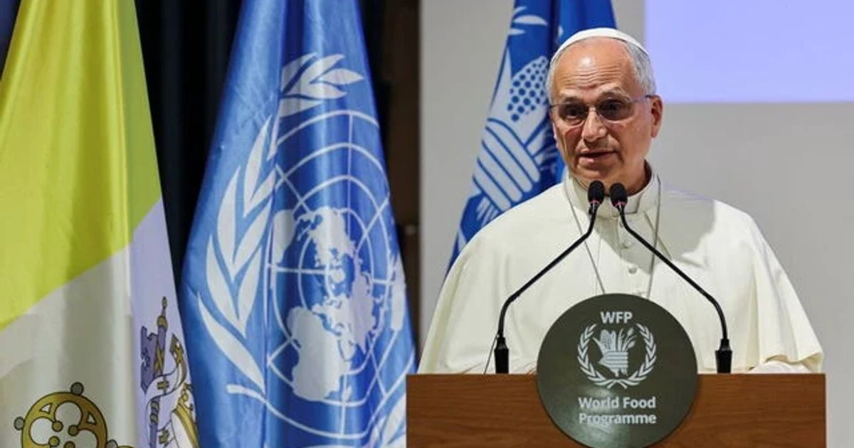 Pope Leo urges leaders to fund hunger relief, not wars