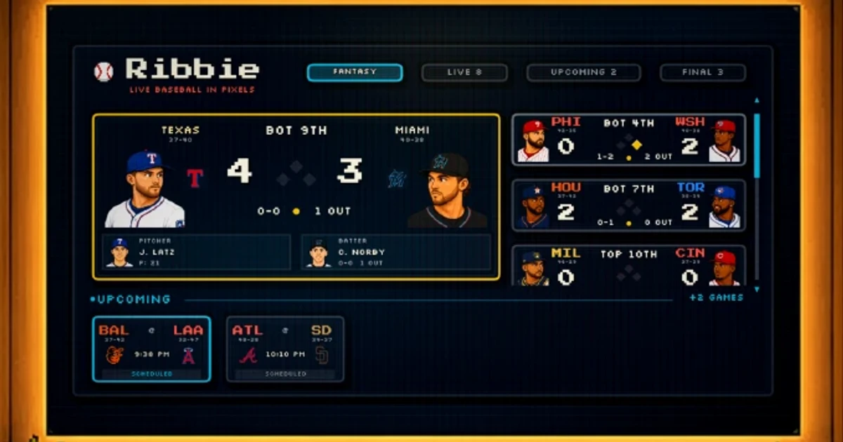 Ribbie turns MLB live data into retro pixel-art gamecasts