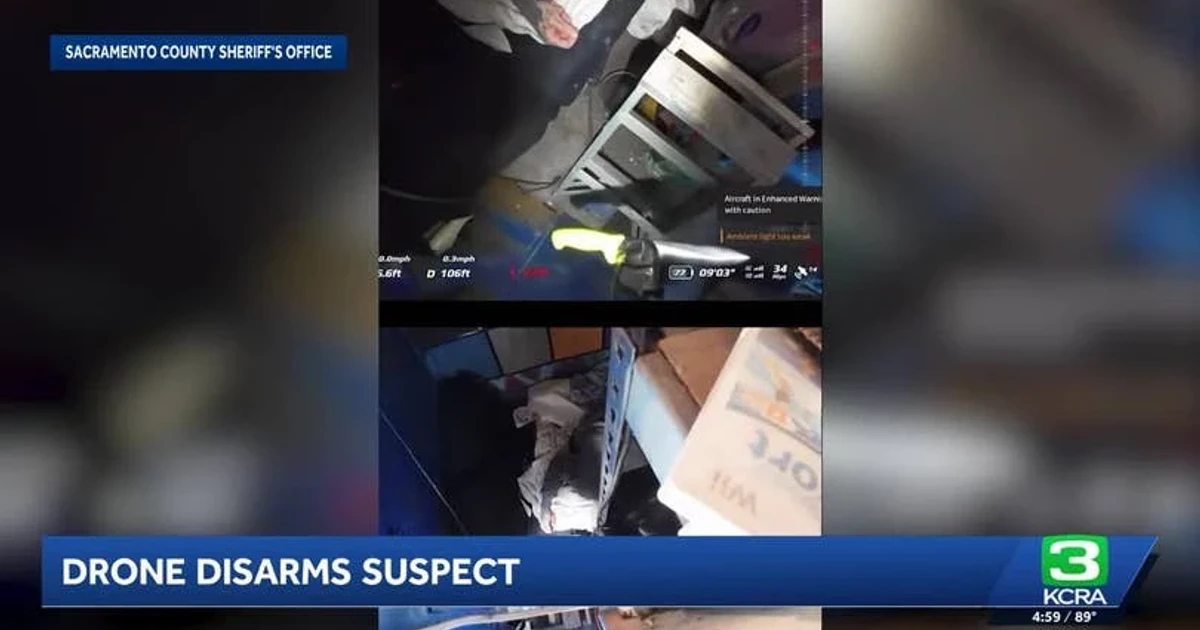 Sacramento police use drone to disarm knife-wielding suspect in first
