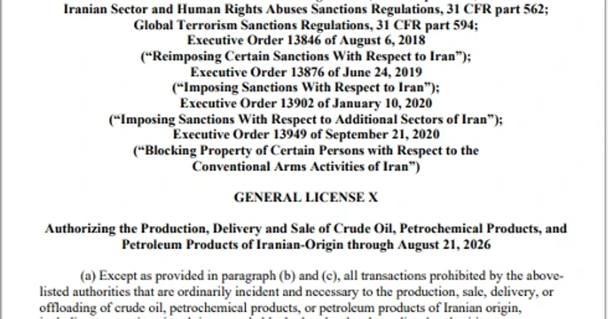 U.S. eases Iran sanctions, authorizes oil trade amid nuclear talks