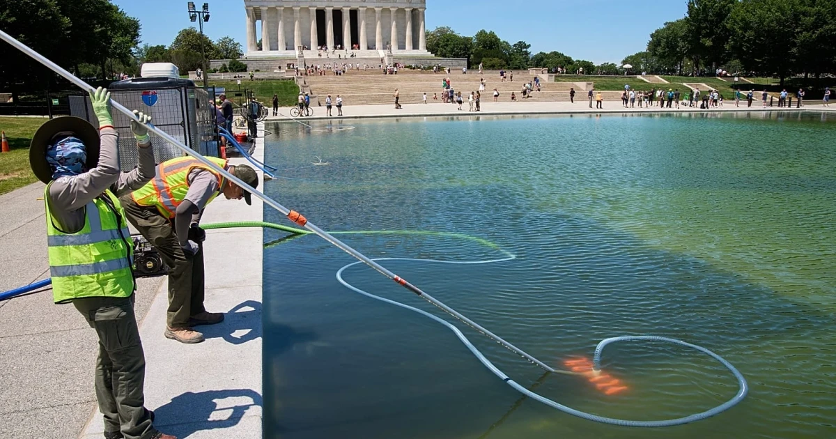 Lincoln Memorial Reflecting Pool turns green after costly renovation