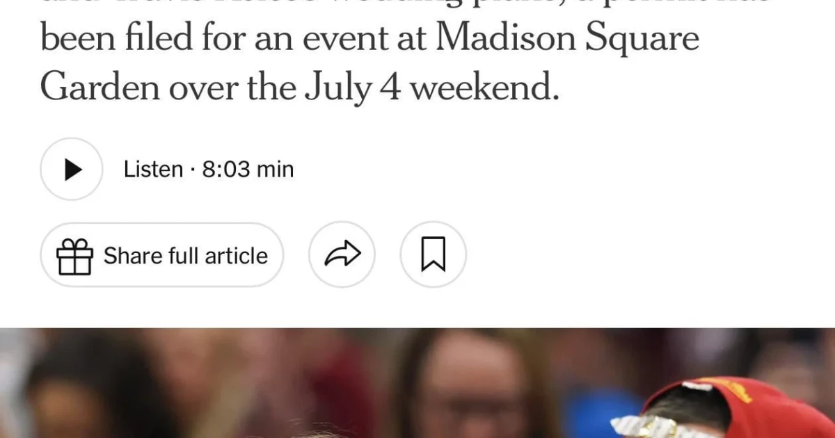 Permit for Madison Square Garden event fuels Swift and Kelce wedding speculation