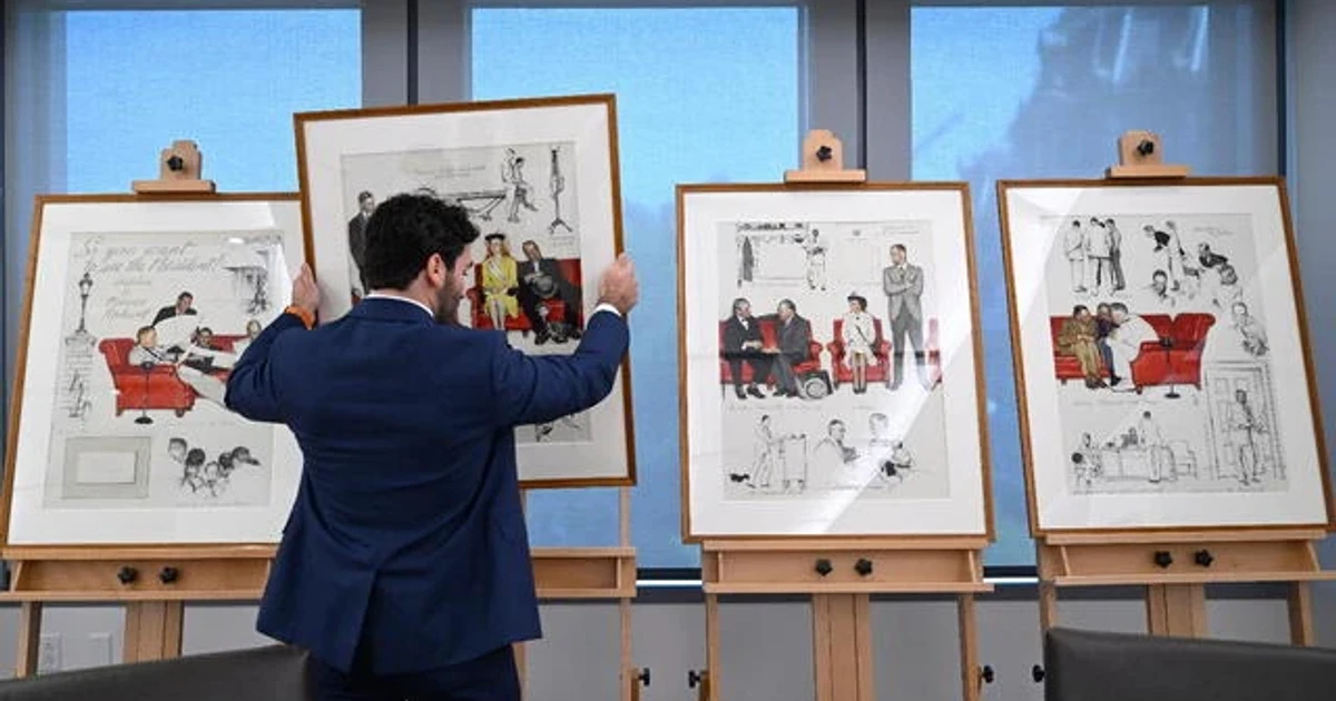 White House displays rescued Norman Rockwell sketches for first time