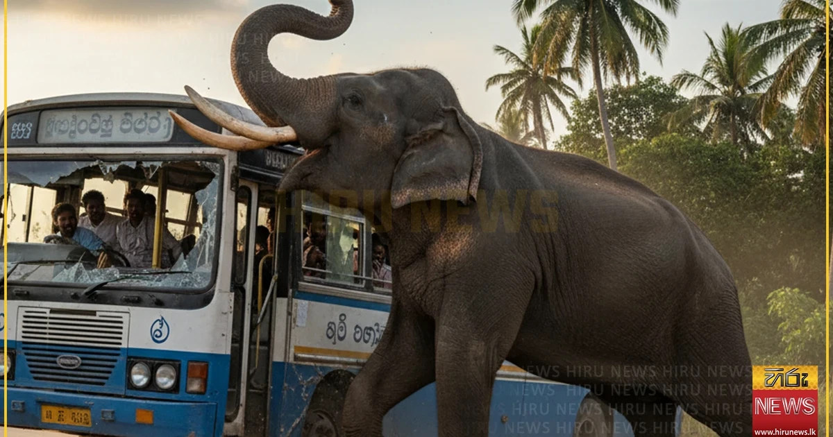 Wild elephant attacks Sri Lanka bus carrying air force personnel
