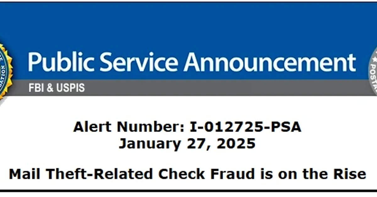 Mail theft fuels surge in check fraud, experts warn